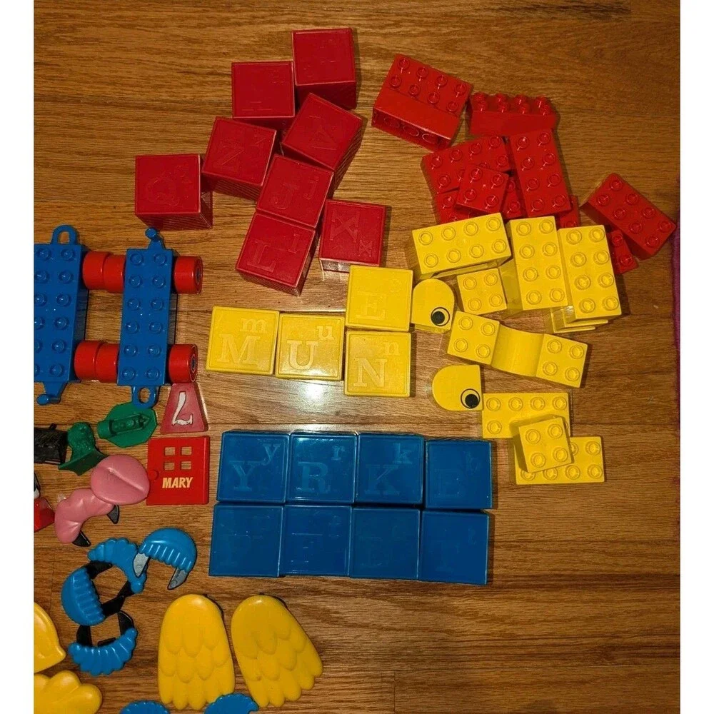 Vintage Lego Duplo‎ Building Blocks Train Alphabet Mixed Piece Lot Bundle